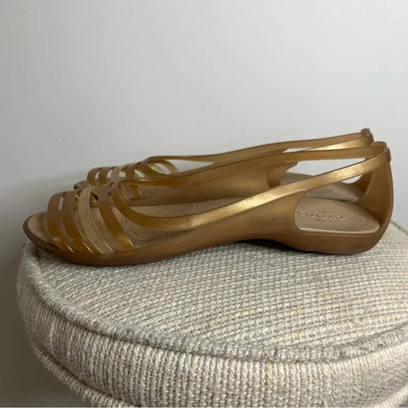 Crocs Rare Metallic Bronze Isabella Jelly Sandals  9 - Picture 5 of 10